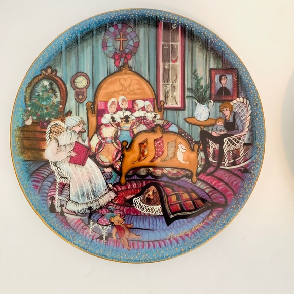 P. Buckley Moss porcelain plates The night before Christmas and Christmas Sleigh - Picture 3 of 8